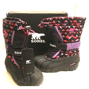 Sorel Children’s Flurry Print Black, Pink Ice - 12